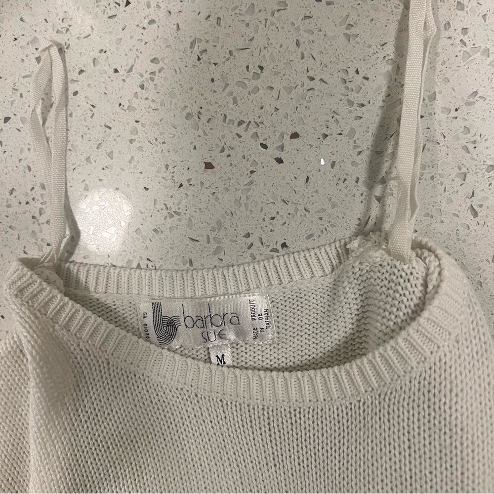 Vintage BARBRA SUE Nautical White and Navy Crew Neck Sweater | Short Sleeves | M - Picture 12 of 12